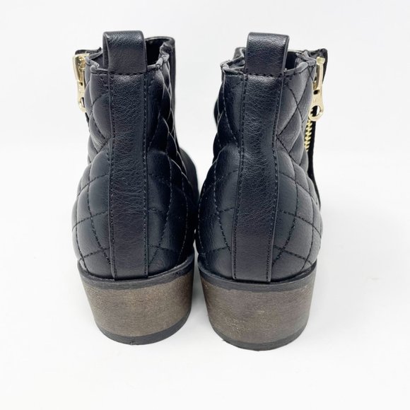 Steve Madden Womens Black Faux Suede Quilted Side Zip Bootie Size 7 - Picture 10 of 11